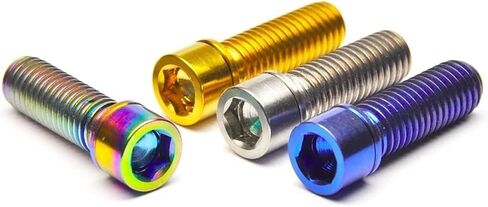 6pcs m5 m6 m7 m8*16/20mm titanium ti sti procks procks مع غسالة للدراجة الجذعية الدراسية سكوتر الفرامل (الذهب ، m5x18mm) in Saudi Arabia