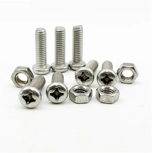 500/320pcs 304 من الفولاذ المقاوم للصدأ الصليب الصليب الجولة مقلاة فيليبس المسمار المسمار غطاء رأس Cross صليب M1.2 M1.4 M1.6 M2.5 M3 ((500pcs) M2 M2.5) in Saudi Arabia
