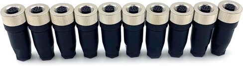 10 PCS M12 5 PIN رمز موصل أنثى ، 12 مم IP67 مقاوم للماء رمز الحقل الدائري الصناعي حقل محول غير قابل للتسجيل مستشعر نوع مستقيم لكابل PG7 125V 4A in Kuwait