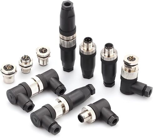 10 PCS M12 5 PIN رمز موصل أنثى ، 12 مم IP67 مقاوم للماء رمز الحقل الدائري الصناعي حقل محول غير قابل للتسجيل مستشعر نوع مستقيم لكابل PG7 125V 4A in Kuwait