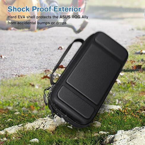 Fintie Case for ASUS ROG Ally X 2024 / ROG Ally 2023, Shockproof Protective Cover Hard Shell with Inner Pocket & 14 Game Card Slots (Black) in Saudi Arabia