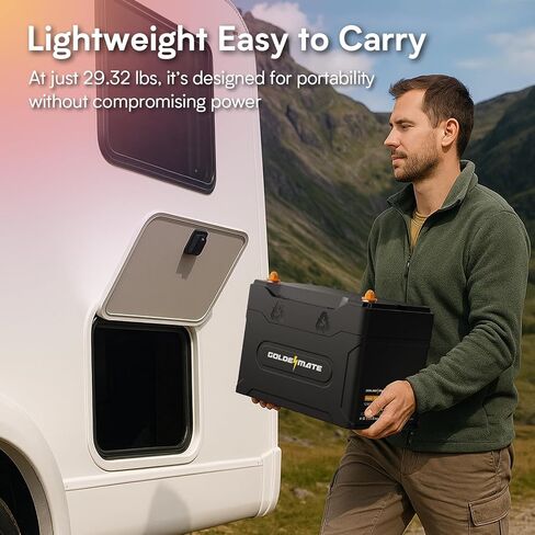 12V 100Ah Group 31 Bluetooth LiFePO4 Battery, IP67 Waterproof Lithium Battery, 5000+ Deep Cycles, Built-in 100A BMS, Perfect for RV, Solar System, Marine, Trolling Motor, Off-grid Setups in Kuwait