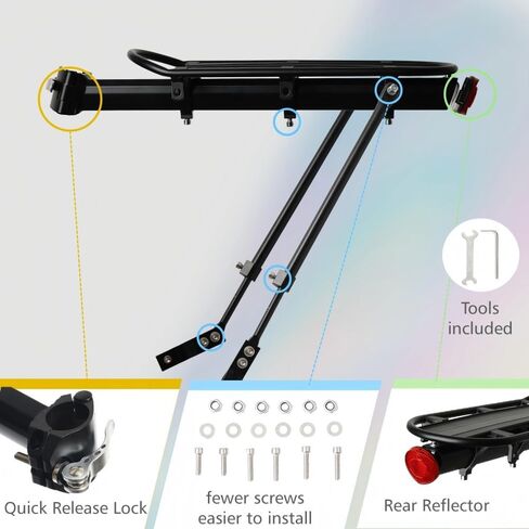 رف دراجة King Mills Fat Tyre و Rack للدراجات الكهربائية ، Parrilla Para Bicicletas Trasera ، أفكار كحف شحن مع سعة الحمل in Kuwait