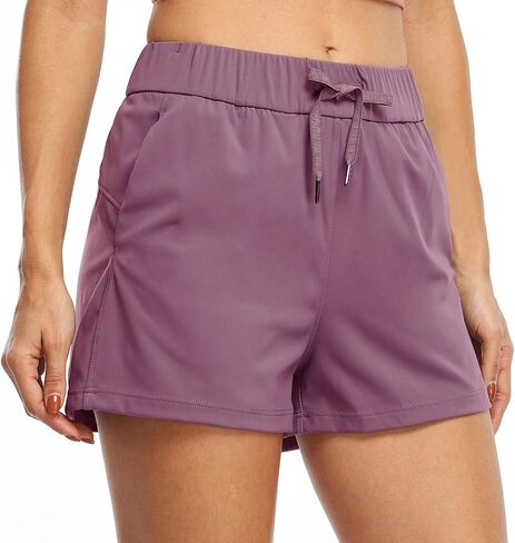 Women's Lightweight Hiking Athletic Shorts Yoga Lounge Active Workout Running Shorts Quick Dry Pants with Pockets 2.5" in Saudi Arabia