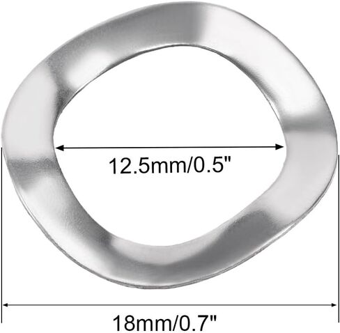 #us 10pcs 12.5mm × 18mm × 0.3 ملم غسالة موجة الصلب المقاوم للصدأ in Saudi Arabia