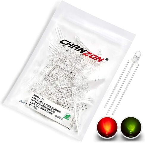 Chanzon 100 PCS 3MM 3MM LED LED مصابيح الصمام الثنائي LED شائعة (BICOLOR الشفافة الجولة) in Saudi Arabia