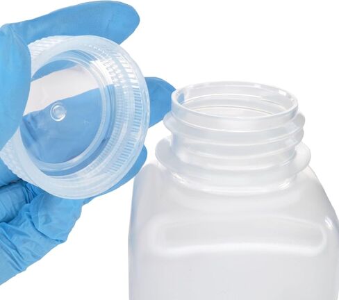 EISCO - Pack of 12, 250mL Square Polypropylene Reagent Bottles with Wide Mouth Polypropylene Caps, Translucent, Autoclavable, Leak-Proof, Chemical Resistant, 0-135°C in Saudi Arabia