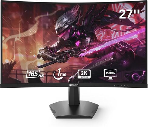 Redragon 27" 4K Flat Gaming Monitor - Mini-LED, UHD 3840x2560, 160Hz, 1ms Response Time, FreeSync Premium & G-Sync Compatibility, 105% NTSC, Tilt Adjustable, HDMI/DP/Type-C Compatible, VESA Wall Mount in Saudi Arabia