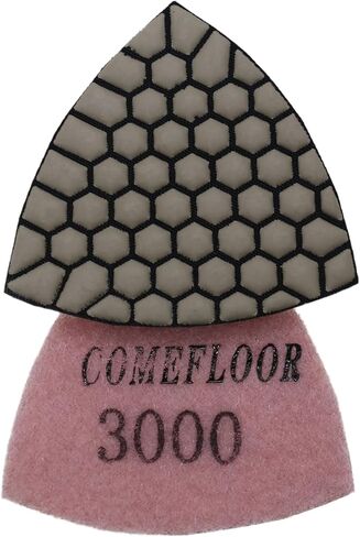Diamond Triangle Polishing Pad, 80mm Resin Bond Hook and Loop Backing Pad for Granite Concrete Marble Stone, Grit 50-3000, 7PCS in Saudi Arabia