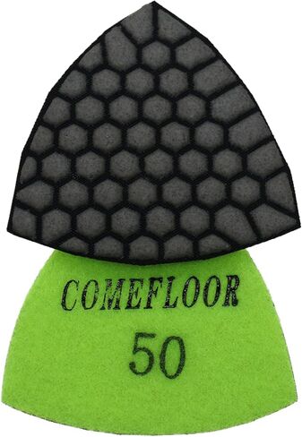 Diamond Triangle Polishing Pad, 80mm Resin Bond Hook and Loop Backing Pad for Granite Concrete Marble Stone, Grit 50-3000, 7PCS in Saudi Arabia