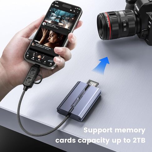 SD 4.0 Card Reader, UHS-II USB C SD Card Reader, 2-in-1 SD/TF Adapter, USB 3.2 Gen 2 Memory Card Adapter for SD 4.0, Micro SD, SDHC, SDXC, UHS-I, UHS-II, MMC, RS-MMC and More in Kuwait