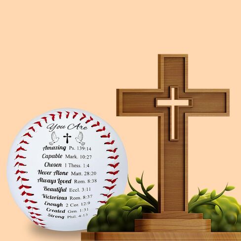 Religious Baseball Gifts for Men and Women – Baseball Birthday, Baptism, First Communion, Confirmation Gifts – Personalized Inspirational Bible Verse Baseball Decor for Godson, Daughter, Athletes in Kuwait
