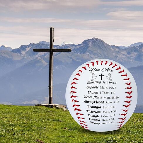 Religious Baseball Gifts for Men and Women – Baseball Birthday, Baptism, First Communion, Confirmation Gifts – Personalized Inspirational Bible Verse Baseball Decor for Godson, Daughter, Athletes in Kuwait