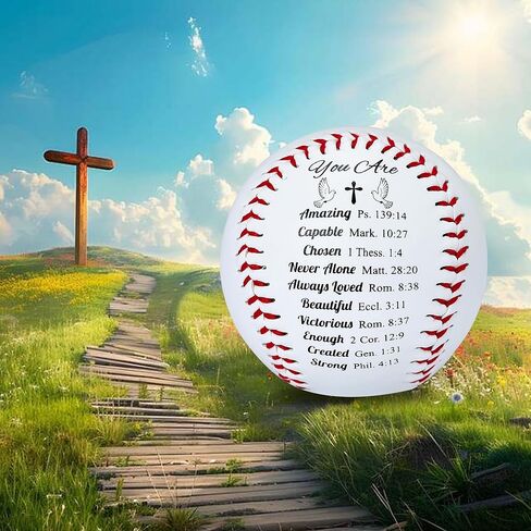 Religious Baseball Gifts for Men and Women – Baseball Birthday, Baptism, First Communion, Confirmation Gifts – Personalized Inspirational Bible Verse Baseball Decor for Godson, Daughter, Athletes in Kuwait