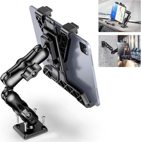 OHLPRO Tablet Wall Mount Holder, iPad Wall Mount for 7–11" Tablets, 360° Dual Ball Head Arm, Screw Mounted Base, Adjustable Tablet Stand for Kitchen, Gym, Office, Bathroom, Warehouse in Kuwait
