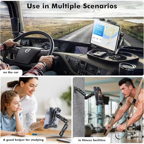 OHLPRO Tablet Wall Mount Holder, iPad Wall Mount for 7–11" Tablets, 360° Dual Ball Head Arm, Screw Mounted Base, Adjustable Tablet Stand for Kitchen, Gym, Office, Bathroom, Warehouse in Kuwait