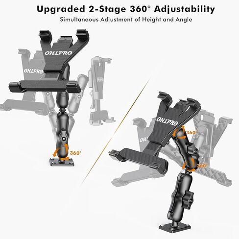 OHLPRO Tablet Wall Mount Holder, iPad Wall Mount for 7–11" Tablets, 360° Dual Ball Head Arm, Screw Mounted Base, Adjustable Tablet Stand for Kitchen, Gym, Office, Bathroom, Warehouse in Kuwait