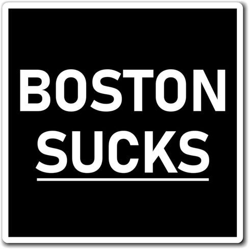 City of Boston Sucks Magnet. Multiple Sizes to Fit a Small Space to a Car Bumper. Made in USA. Boston Magnet Black Background. in Saudi Arabia