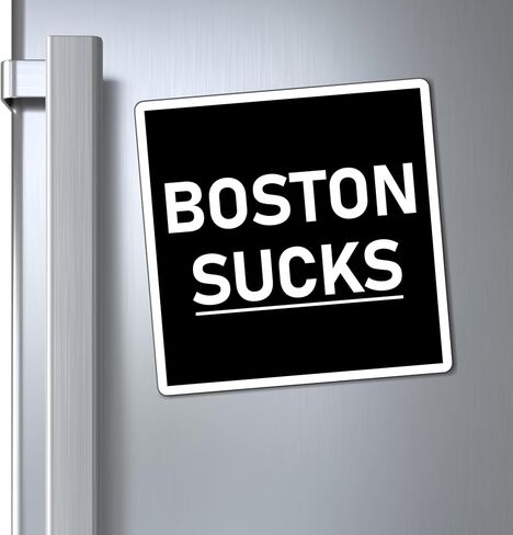 City of Boston Sucks Magnet. Multiple Sizes to Fit a Small Space to a Car Bumper. Made in USA. Boston Magnet Black Background. in Saudi Arabia