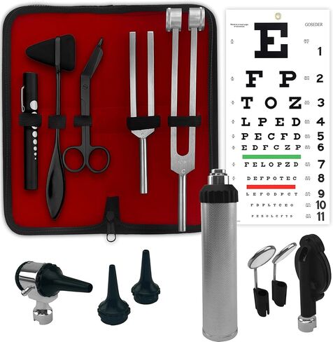 مجموعة تشخيصية متعددة الأغراض للاختبارات العصبية ، EMT و Eye Excl ، الإيقاع المنعكس Taylor Hammer + Penllight + Tuning Fork C 128 C 512 + Scissors 5.5 " in Saudi Arabia