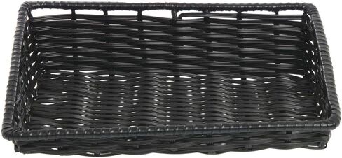 Hubert Wicker تبدو سلة تخزين مدبب ، أسود مستطيل- 15 1/2 "L x 12" D X 1 1/2 "إلى 4" H in Saudi Arabia