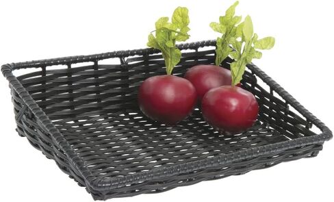 Hubert Wicker تبدو سلة تخزين مدبب ، أسود مستطيل- 15 1/2 "L x 12" D X 1 1/2 "إلى 4" H in Saudi Arabia