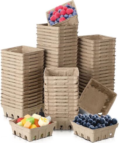 Zhehao 150 PCS اللب الطبيعي ليف سلة توت سلة الشراب المنتجات إنتاج سلة حاويات المزارعين سوق الفراولة الورقية in Kuwait