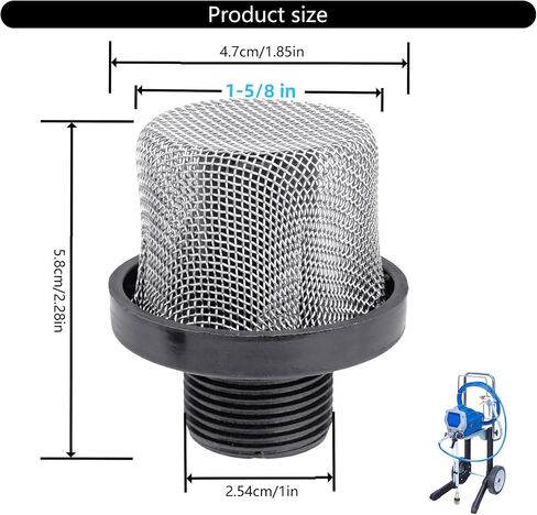 6PCS 3/4Inch Airless Sprayer Inlet Suction Strainers For LTS17 LTS15 Paint Pumps Models Prevents Debris Clogs Airless Paint Sprayer Inlet Filter in Saudi Arabia
