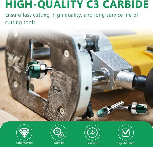 know know flush trim triw router pret مع دليل دليل على الأعمال الخشبية ، وأجزاء النمط المستقيمة تمنع الهزيمة ، وأداة قطع طحن القالب المهنية للحواف السلسة والقطع النظيفة in Kuwait