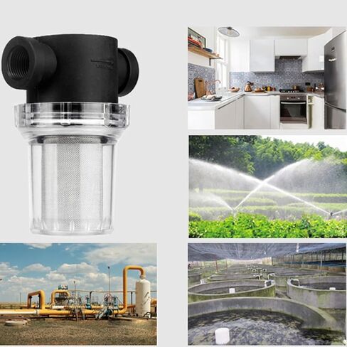 مضخة المياه مضخة مرشح مصفاة الشبكة 40/80 شاشة شبكة لنظام الري في الحديقة مع 1/2 3/4 1 بوصة موصل الخيط الإناث شفاف (3/4inch 40 شبكة) in Kuwait