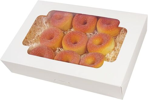 qiqee 9x6x2.5 بوصة مربع ملف تعريف الارتباط الأبيض مع نافذة 15pcs معكرون مخبز مربع للتغليف in Saudi Arabia