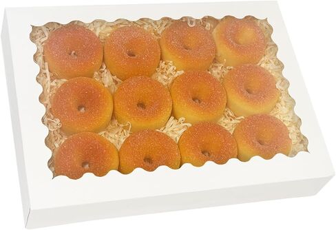 qiqee 9x6x2.5 بوصة مربع ملف تعريف الارتباط الأبيض مع نافذة 15pcs معكرون مخبز مربع للتغليف in Kuwait