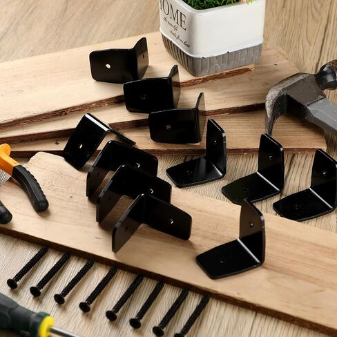 12 PCS BLACK PERGOLA HARFWARE CHFTER CLIPS GLVANISED STEEL RAFTER BRACKETS HERRICANE CLIPS BRACKETS مع مسامير لعريشة الخشب ، شعاع الأخشاب ، رافعة السقف (2 بوصة) in Kuwait