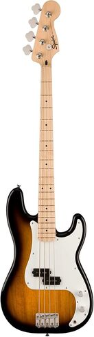 Fender Squier Sonic Precision Bass Guitar - حزمة ألوان Sunburst مع رومبل 15 مضخم صوت ، كابل ، موالف ، حزام ، و Austin Bazaar التعليمي DVD in Saudi Arabia
