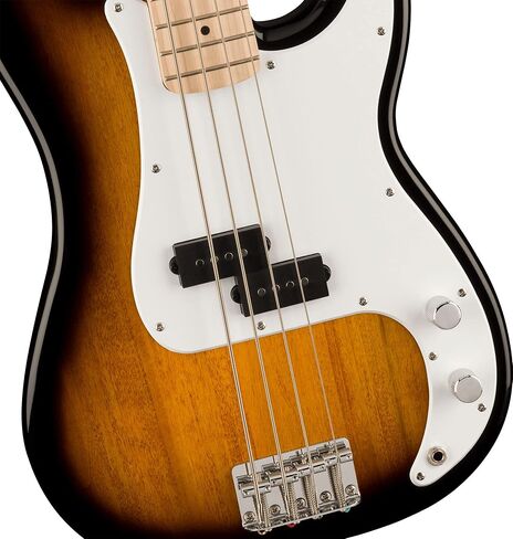 Fender Squier Sonic Precision Bass Guitar - حزمة ألوان Sunburst مع رومبل 15 مضخم صوت ، كابل ، موالف ، حزام ، و Austin Bazaar التعليمي DVD in Saudi Arabia