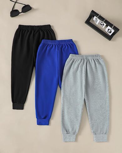 Boys Pants Toddler Kids Boys Sweatpants 3 Pack Elastic Waist Joggers Athletic Pants 3T 4T 5T Size 6 7 in Kuwait