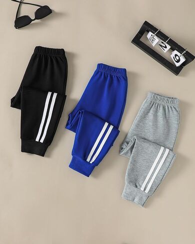 Boys Pants Toddler Kids Boys Sweatpants 3 Pack Elastic Waist Joggers Athletic Pants 3T 4T 5T Size 6 7 in Kuwait