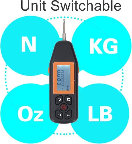 Digital Tension Meter 10N with LCD Display, Push Pull Meter with N LB Kg Oz Units, Portable Force Meter for Lab Industrial Measurement Tasks in Saudi Arabia