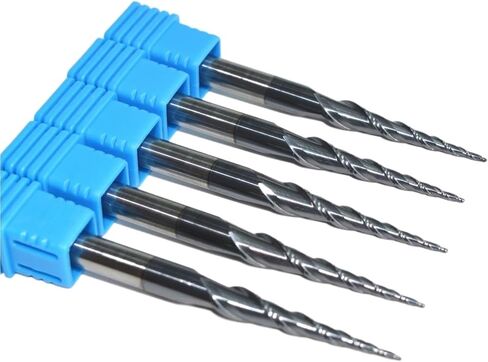 5pcs-r0.5*D6*30.5*75L ، HRC55 TUNGSTEN CARBIDE TIALN المطلي بالمطاحن المغطاة بالمفبعة المغطاة ، بتات وقطع مخروطية ، بتات خشبية in Saudi Arabia