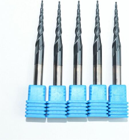 5pcs-r0.5*D6*30.5*75L ، HRC55 TUNGSTEN CARBIDE TIALN المطلي بالمطاحن المغطاة بالمفبعة المغطاة ، بتات وقطع مخروطية ، بتات خشبية in Saudi Arabia