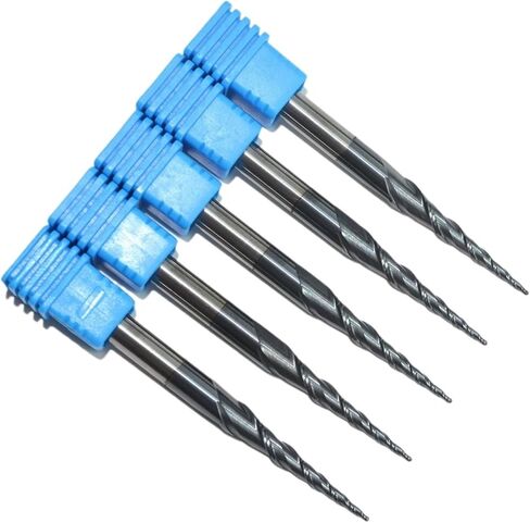 5pcs-r0.5*D6*30.5*75L ، HRC55 TUNGSTEN CARBIDE TIALN المطلي بالمطاحن المغطاة بالمفبعة المغطاة ، بتات وقطع مخروطية ، بتات خشبية in Saudi Arabia