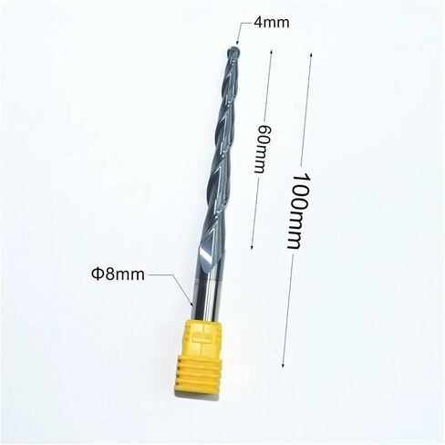 HRC55 Carbide الصلبة D8*R2*60*100L Tialn مطحنة أنف الكرة المغلفة ، قاطع طحن مخروط ، بتات خشبية كروية (5pcs) in Saudi Arabia