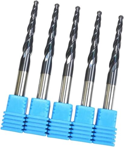 HRC55 Solid Carbide D6*R1.5 * 30.5 * 75L TiALN Coated Taper Ball Nose End Mill,Cone milling Cutter,Spherical Woodworking Router bit(1PCS) in Saudi Arabia