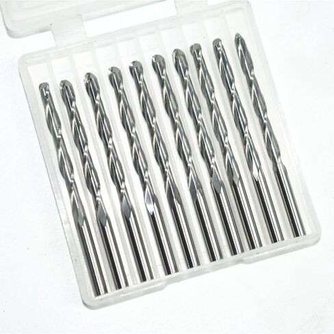 3.175mm*28mm-10pcs, 2 Flutes Ball Head End Mill,CNC Wood milling Cutter,Solid Carbide Woodworking Relief Bit in Saudi Arabia
