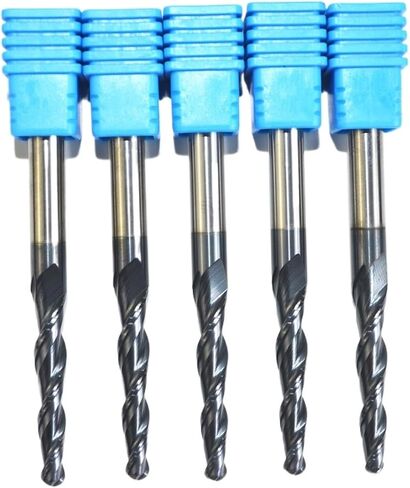 5PCS,R2.0*D6*30.5 * 75L,HRC55 Tungsten Solid Carbide TiALN Coated Taper Ball Nose End Mill,Taper and Cone Bit,Wood in Saudi Arabia