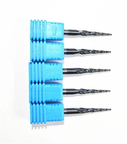 -10PCS,R0.5*D4*20.5 * 50L,HRC55 Tungsten Solid Carbide TiALN Coated Taper Ball Nose End Mills,Taper and Cone Bit,Wood in Saudi Arabia