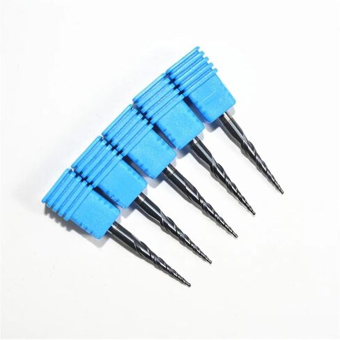 -10PCS,R0.5*D4*20.5 * 50L,HRC55 Tungsten Solid Carbide TiALN Coated Taper Ball Nose End Mills,Taper and Cone Bit,Wood in Saudi Arabia