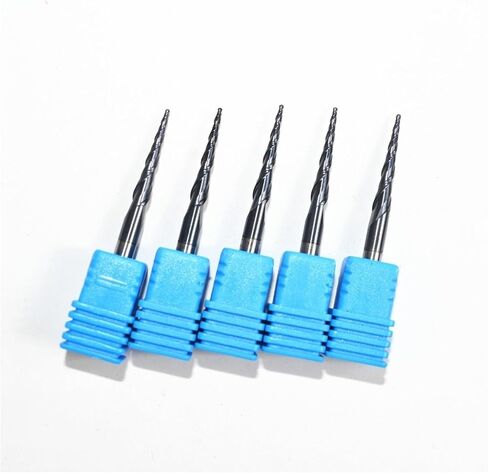 -10PCS,R0.5*D4*20.5 * 50L,HRC55 Tungsten Solid Carbide TiALN Coated Taper Ball Nose End Mills,Taper and Cone Bit,Wood in Saudi Arabia