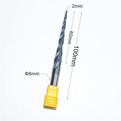 HRC55 Solid Carbide D8*R1*60 * 100L TiALN Coated Taper Ball Nose End Mill,Cone milling Cutter,Spherical Woodworking Router bit(5PCS) in Kuwait