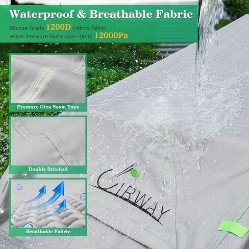 UIRWAY Trailerable Boat Cover, Heavy Duty 1200D Canvas Boat Covers with Reflective Strips, Bass Boat Covers for Trailering & Mooring, Fits V-Hull Fishing Runabout, Length: 14'-16' Beam Width up to 68" in Saudi Arabia